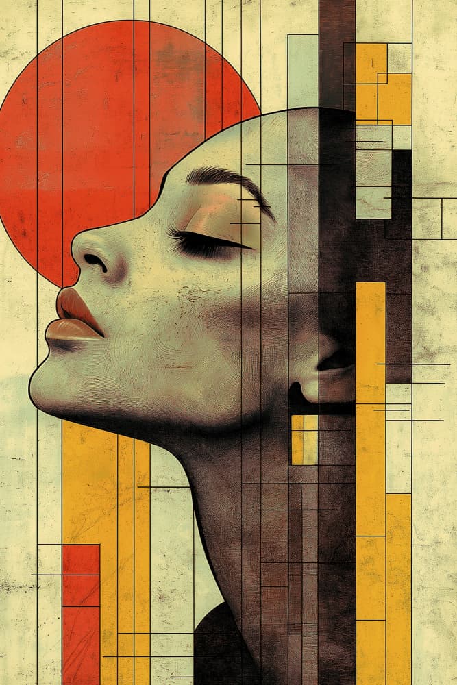 Serene Geometric Profile by Mauro — canvas wall art
