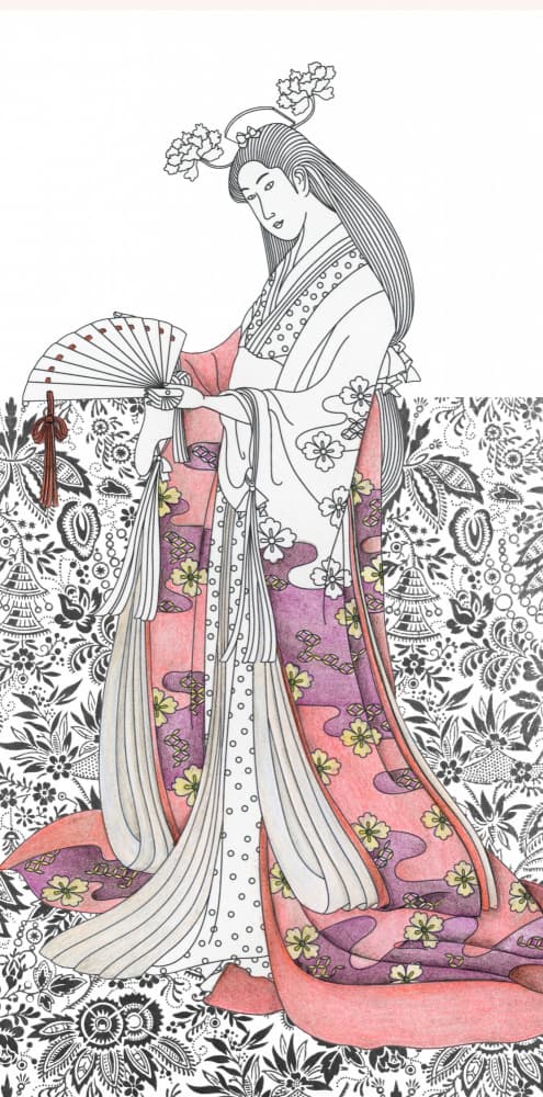 Elegant Japanese Lady by Marja van den Hurk — canvas wall art
