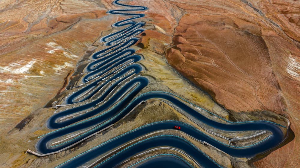Epic Winding Desert Road by UU — canvas wall art