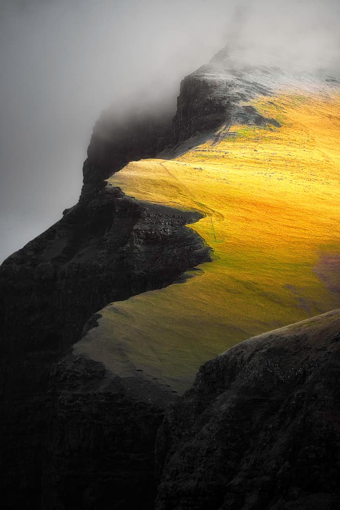 Golden Mountain Fog by Mozart Chan — canvas wall art