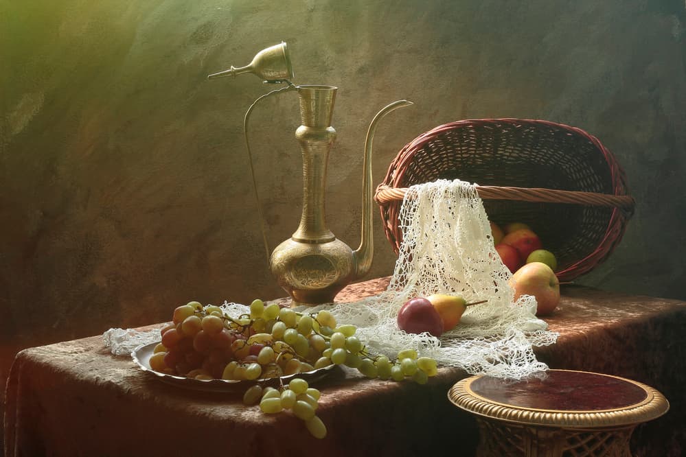 Bountiful Fruit Still Life by UstinaGreen — canvas wall art