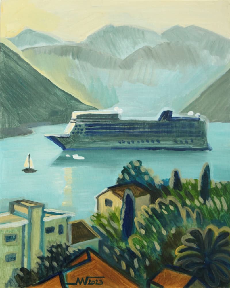 Coastal Cruise Ship View by Marina Gorkaeva — canvas wall art