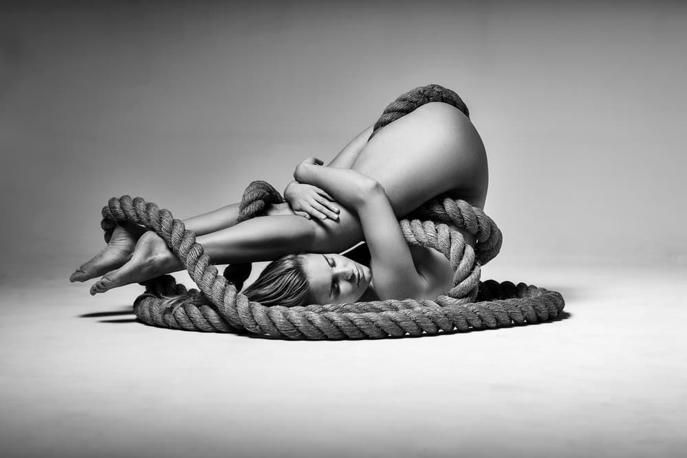 Elegant Nude In Rope by Ray Fritz — canvas wall art