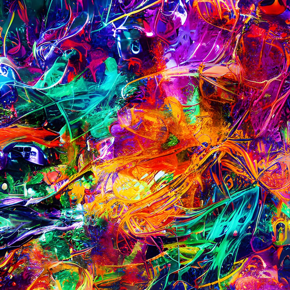 Dynamic Neon Abstract by mnemonixART — canvas wall art