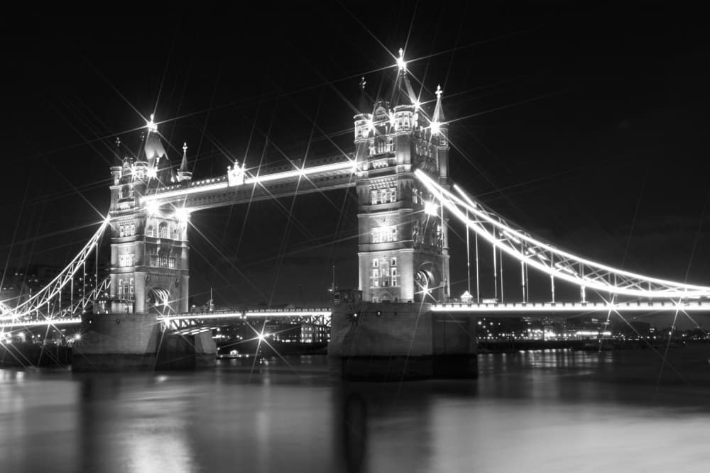 Dazzling Tower Bridge Night by Melanie Viola — canvas wall art