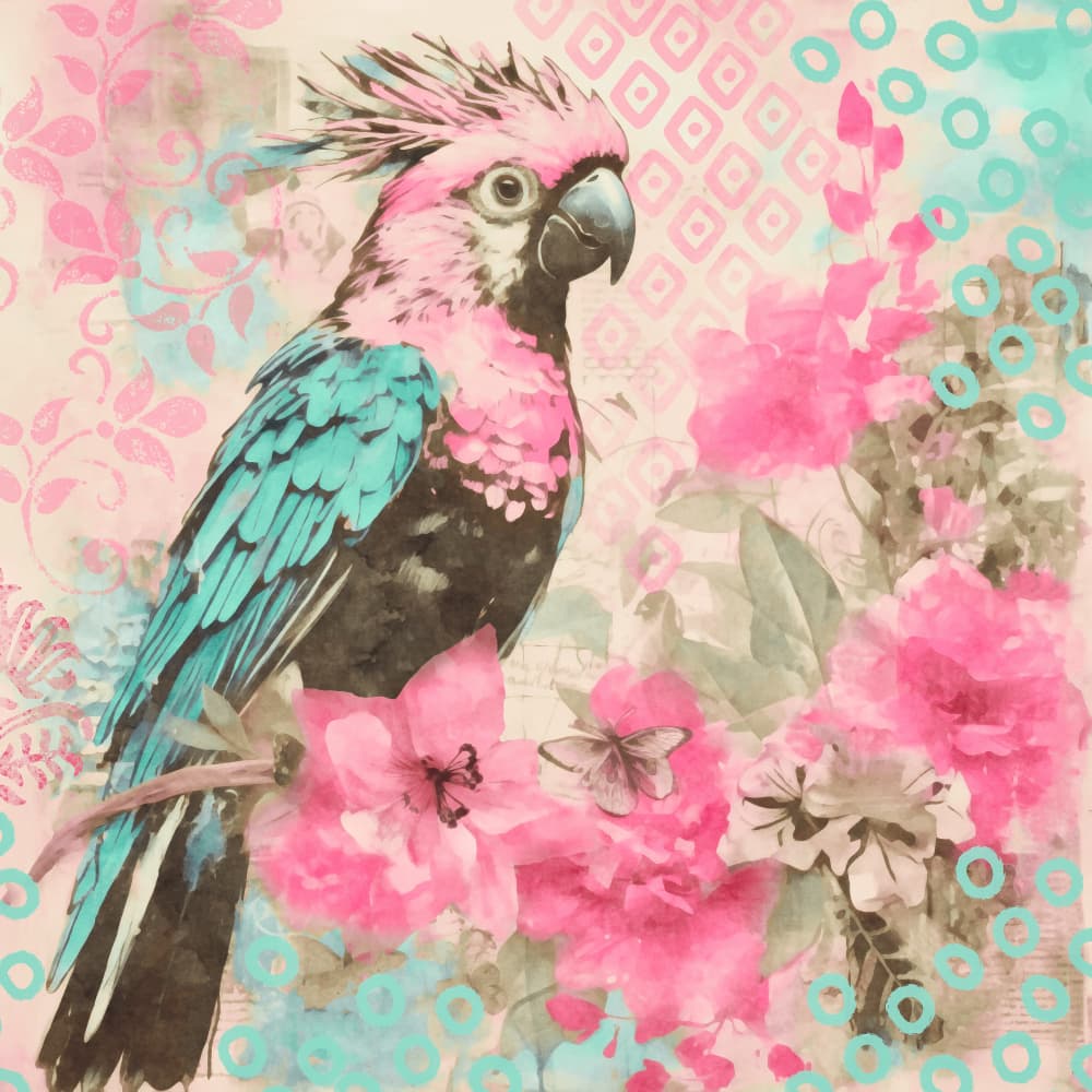 Tropical Pink Parrot by Andrea Haase — canvas wall art
