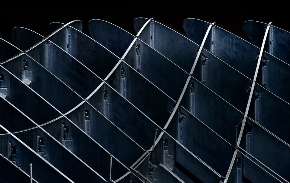 Dark Geometric Facade by Hans-Wolfgang Hawerkamp — canvas wall art