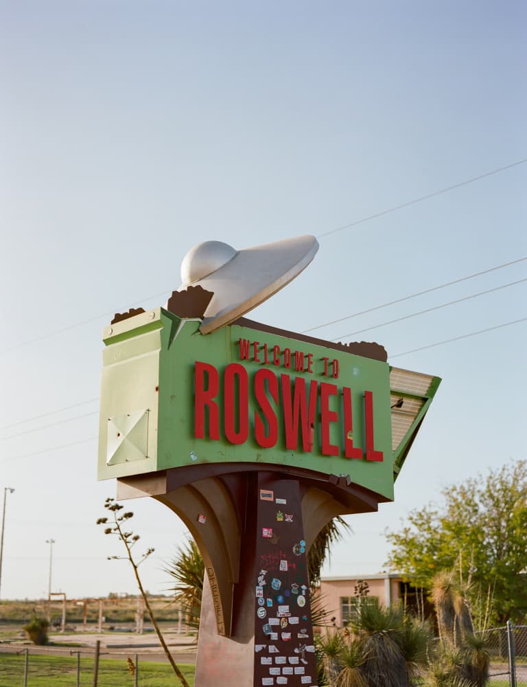 Roswell UFO Welcome Sign by Bethany Young — canvas wall art