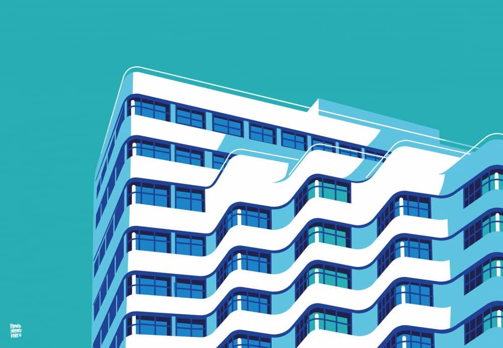 Wavy White Architecture by Remko Heemskerk — canvas wall art