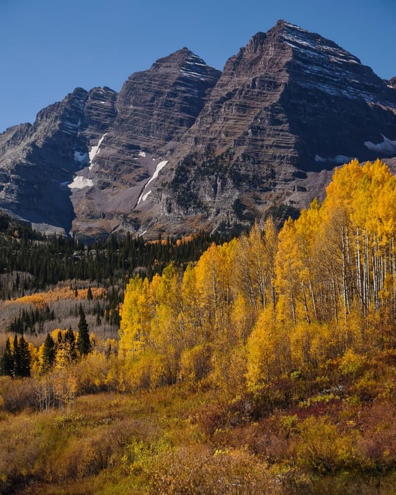 Autumn Maroon Bells by Del Mundo Imagery — canvas wall art