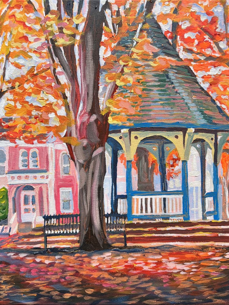 Vibrant Fall Gazebo by Pauline Wegman | Key and Sea Creative — canvas wall art