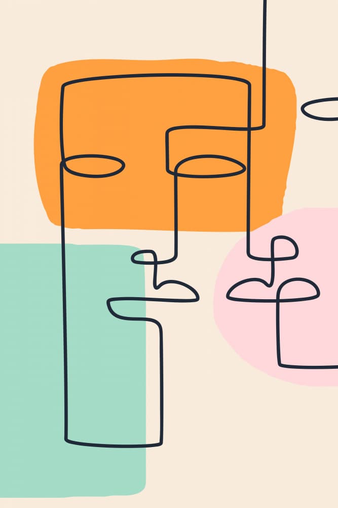 Modern Abstract Faces by jay stanley — canvas wall art