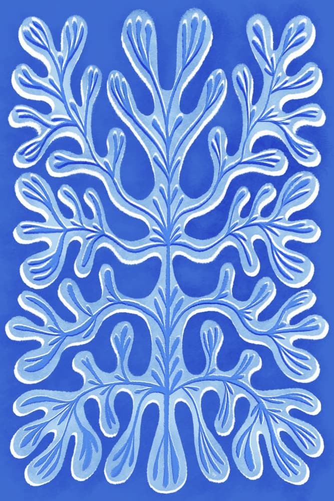 Blue Coral Symphony by Martina — canvas wall art