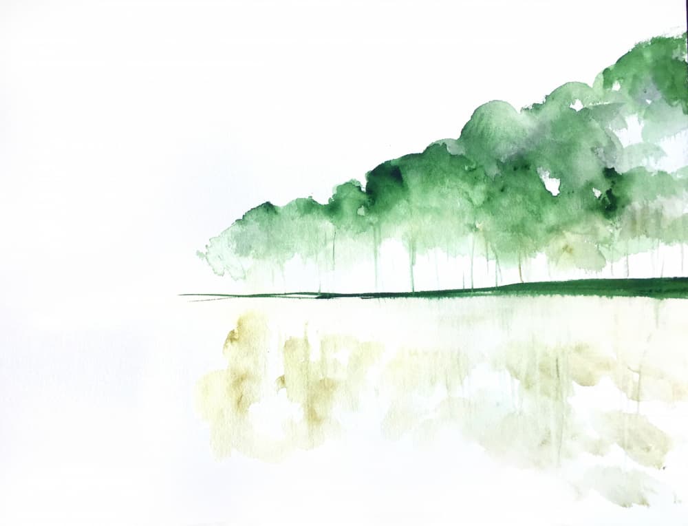 Serene Forest Reflection by Christine Lindstrom — canvas wall art
