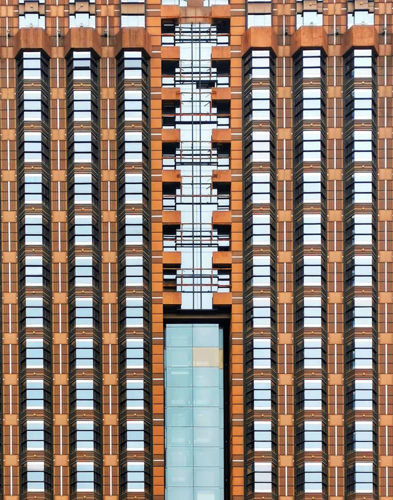Geometric Urban Facade by Jasmine Zhang — canvas wall art