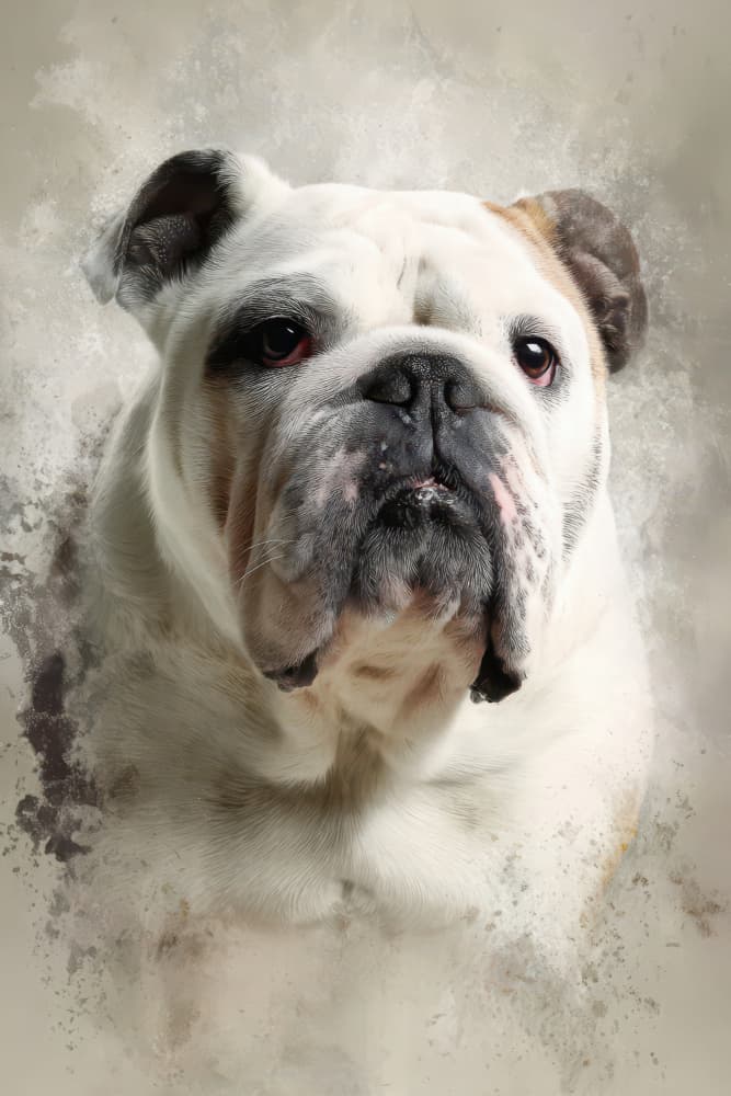 Dignified Bulldog Portrait by Rafal Kulik — canvas wall art