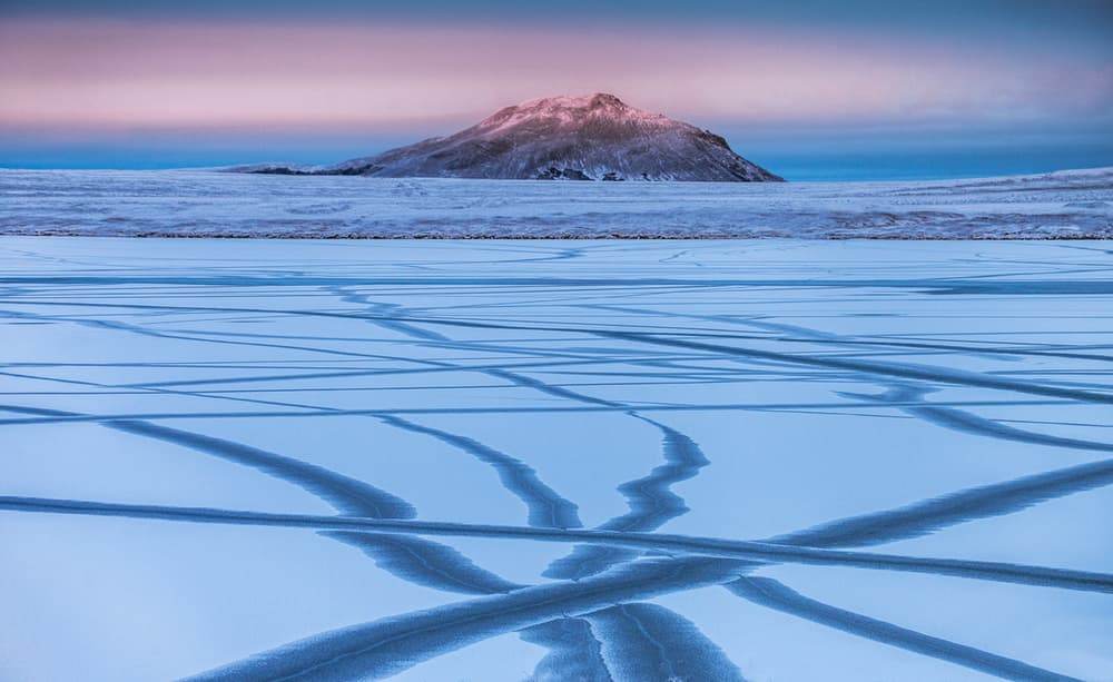Cracked Ice Mountain Dawn by Peter Svoboda MQEP — canvas wall art
