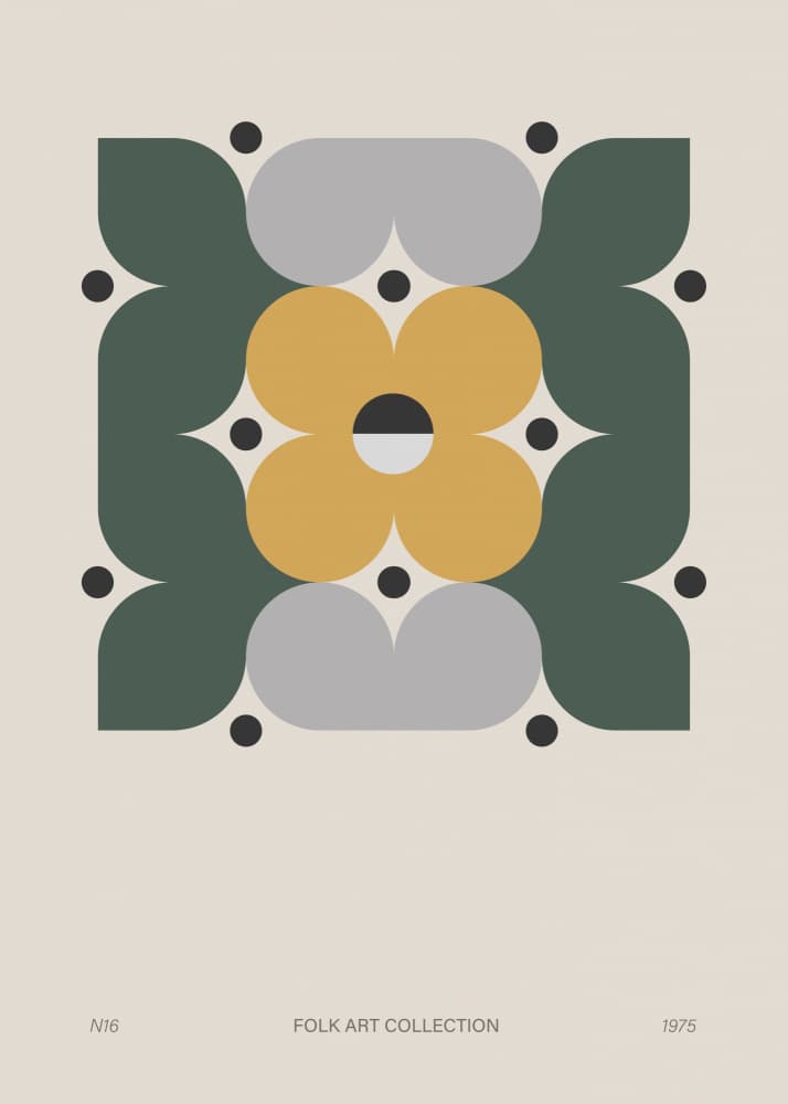 Folk Art Flower Pattern by Paperago — canvas wall art