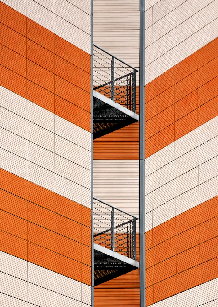 Geometric Building Balconies by Tomasz Buczkowski ( Tomush ) — canvas wall art