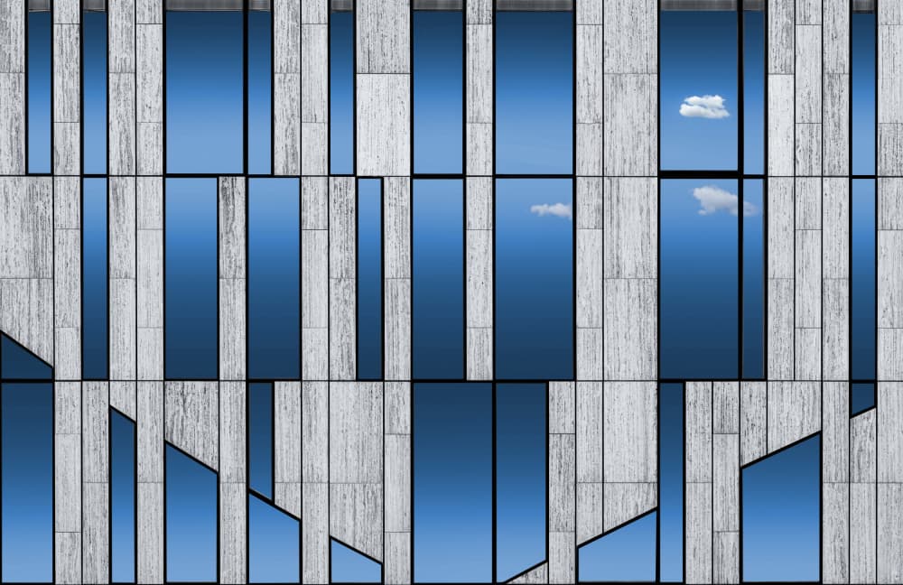 Geometric Sky Reflection by Roland M Schwerdtfeger — canvas wall art