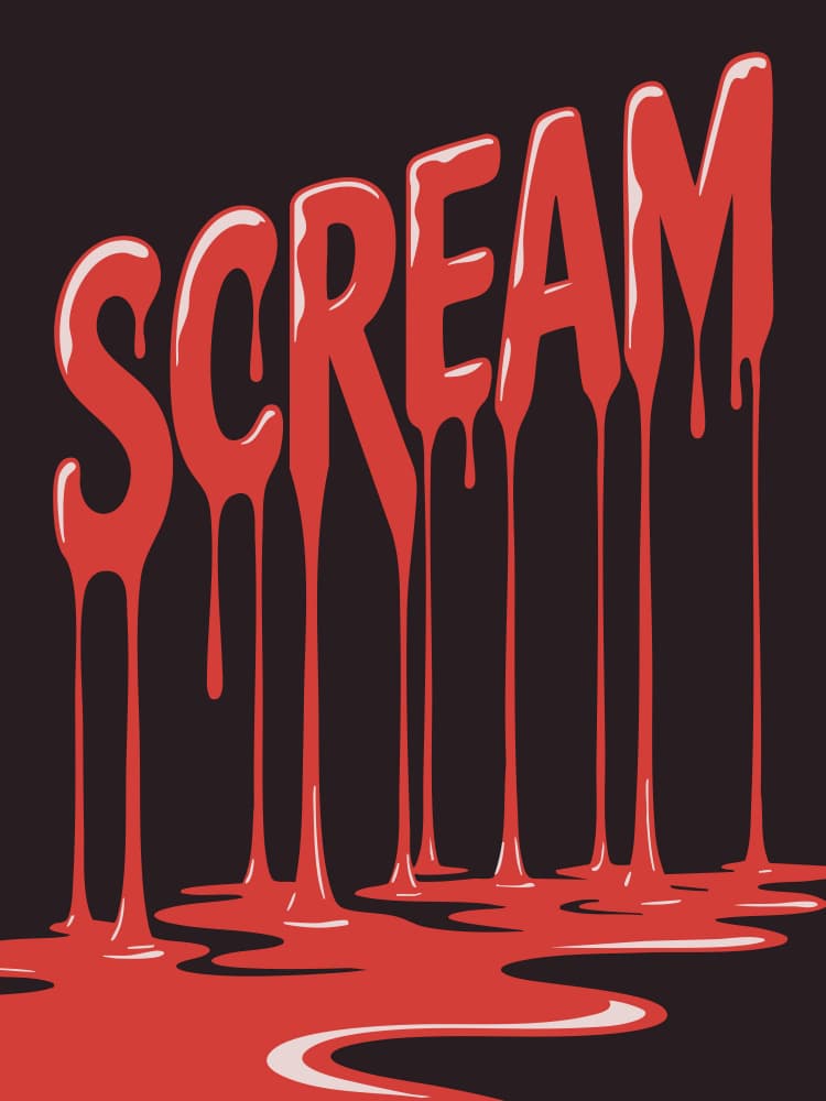 Red Dripping Scream by Andreas Magnusson — canvas wall art
