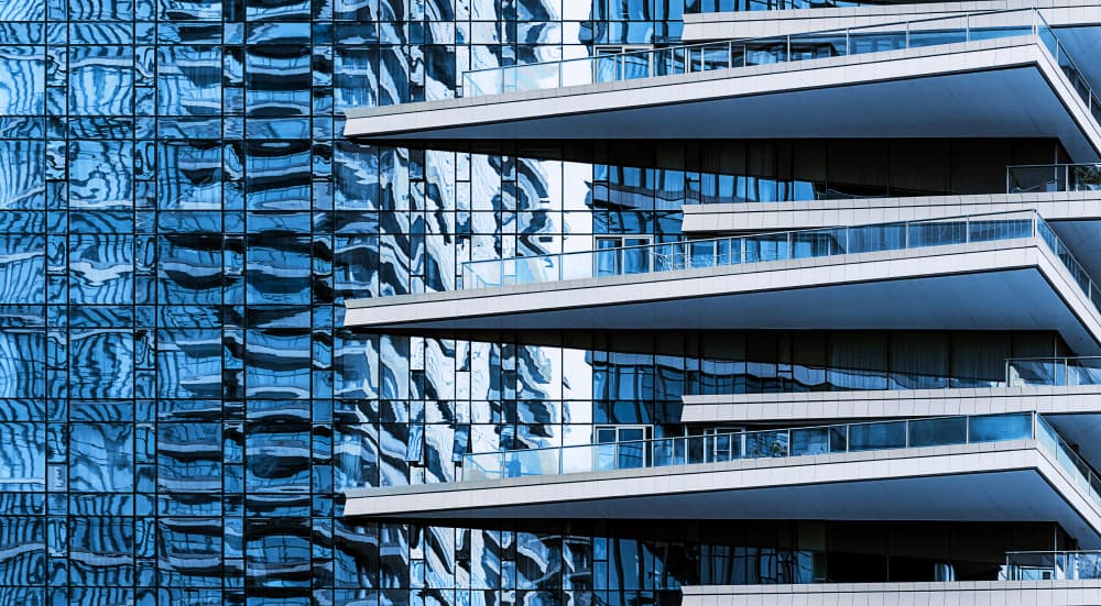 Abstract Blue Architecture by Mei Xu — canvas wall art