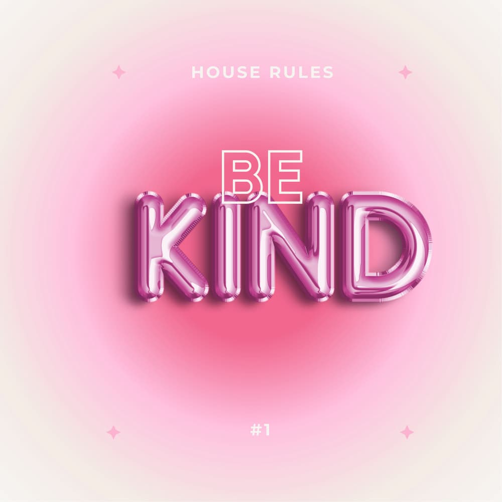 Be Kind Pink Message by Julia Ramiro — canvas wall art