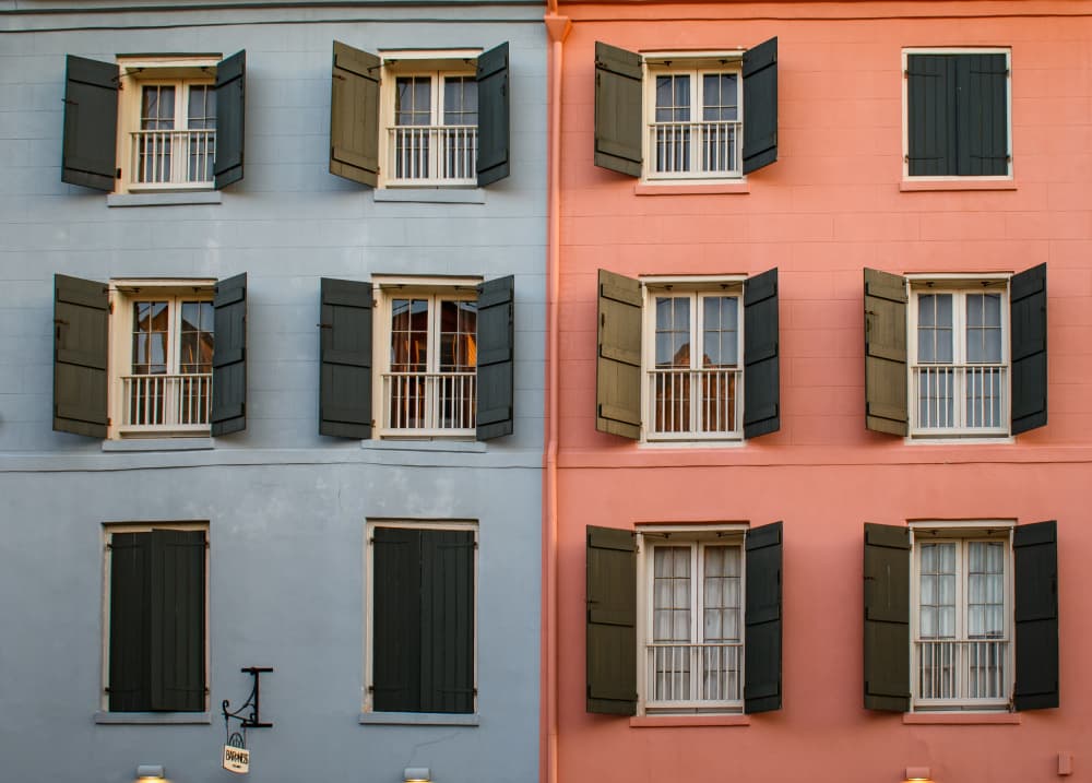 Colorful Building Windows by Marek Lapa — canvas wall art