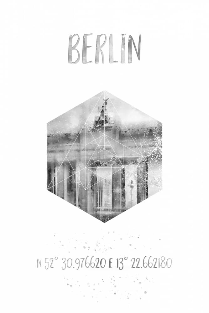 Geometric Brandenburg Gate Berlin by Melanie Viola — canvas wall art