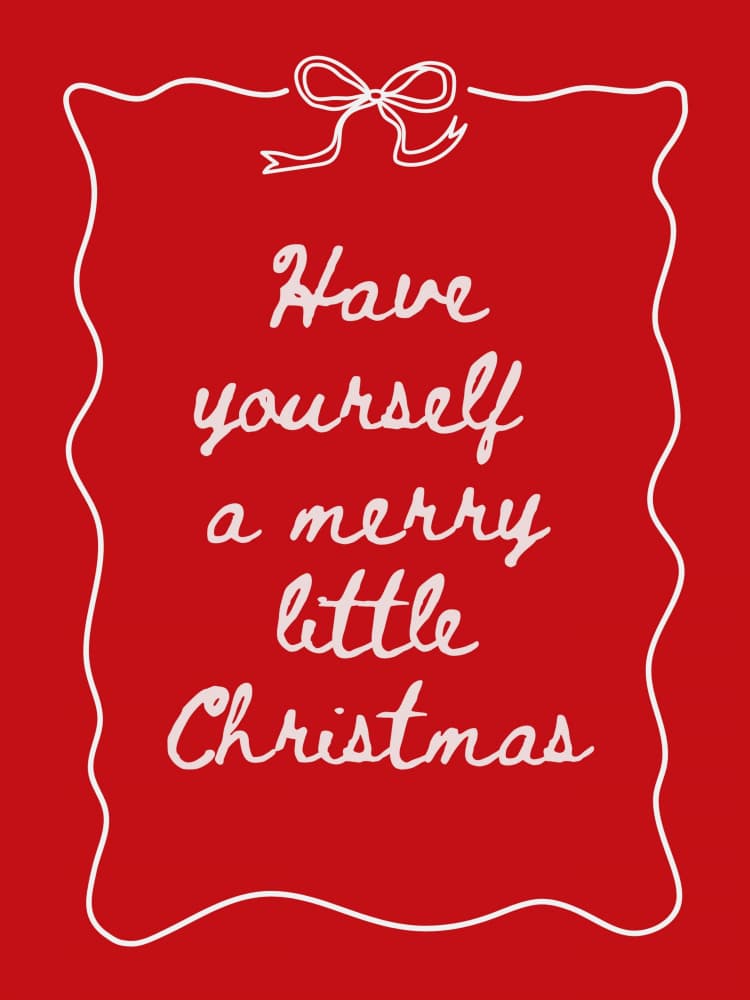 Have Yourself A Merry Little Christmas - White on Red by Jolly and Dash — canvas wall art