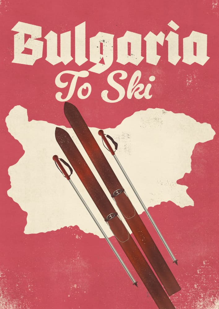 Vintage Bulgaria Ski by Nicholas — canvas wall art