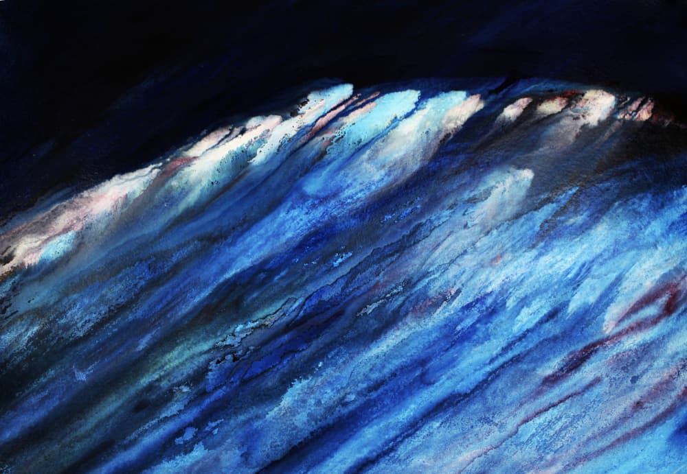 Crashing Deep Blue Wave by RodMacIver — canvas wall art