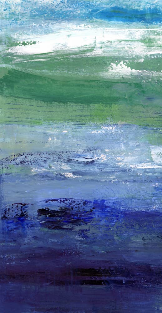 Blue Green Ocean Abstract by Janel Bragg — canvas wall art