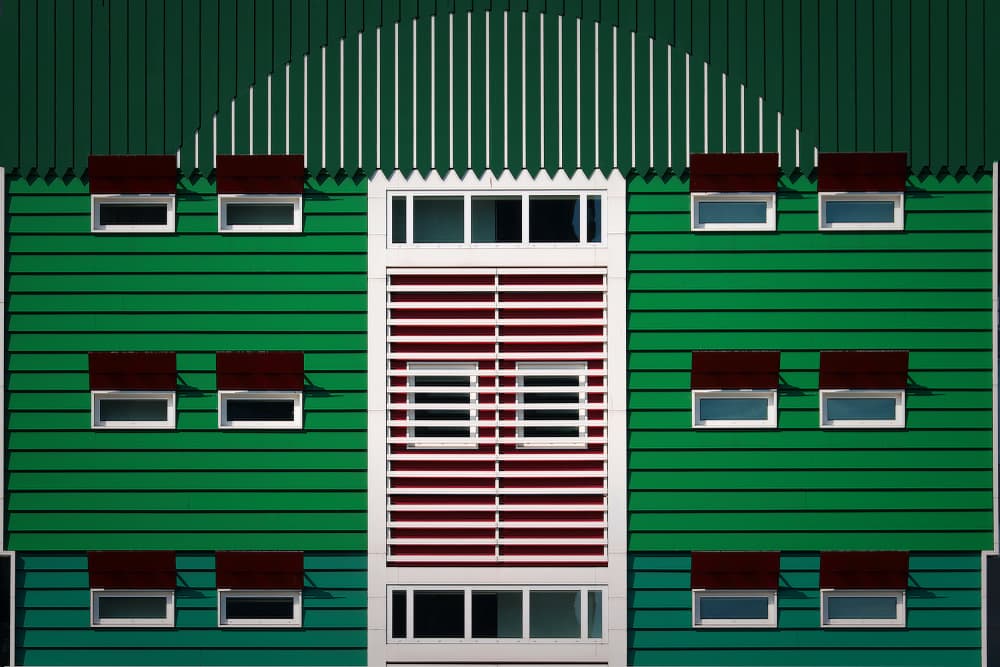Colorful Building Facade by Hans-Wolfgang Hawerkamp — canvas wall art