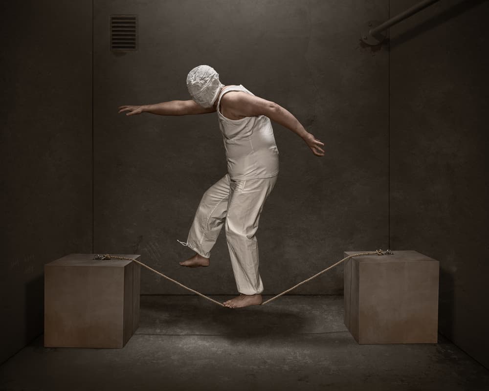 Blindfolded Balance by Petri Damstén — canvas wall art