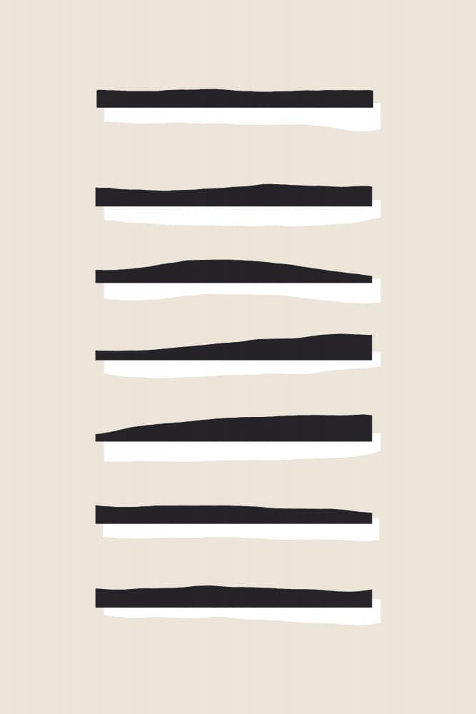 Black And White Horizontal Lines by uplusmestudio — canvas wall art