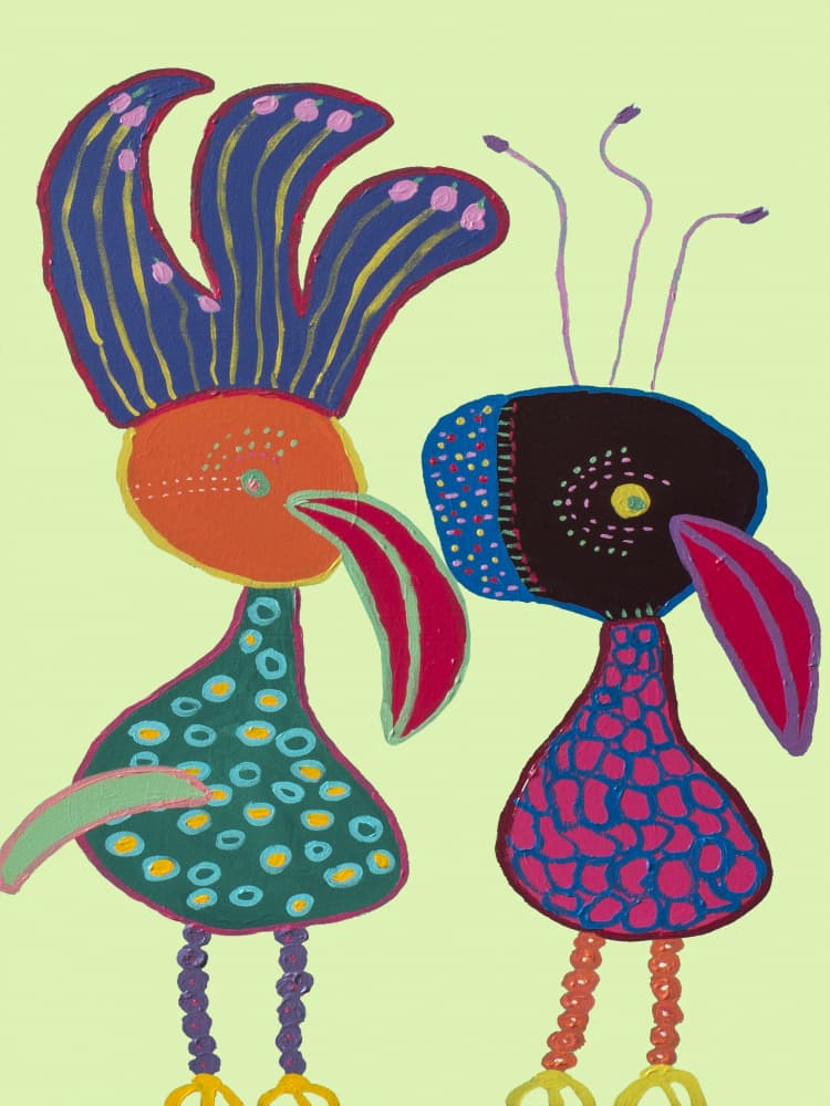Whimsical Folk Birds by Helen Joynson — canvas wall art