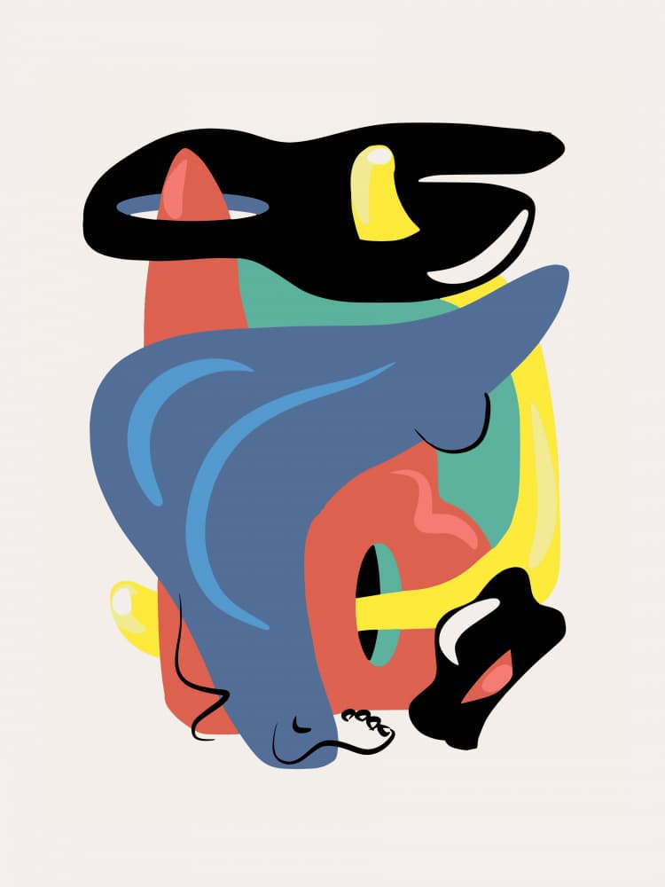 Vibrant Abstract Figures by Little Dean — canvas wall art