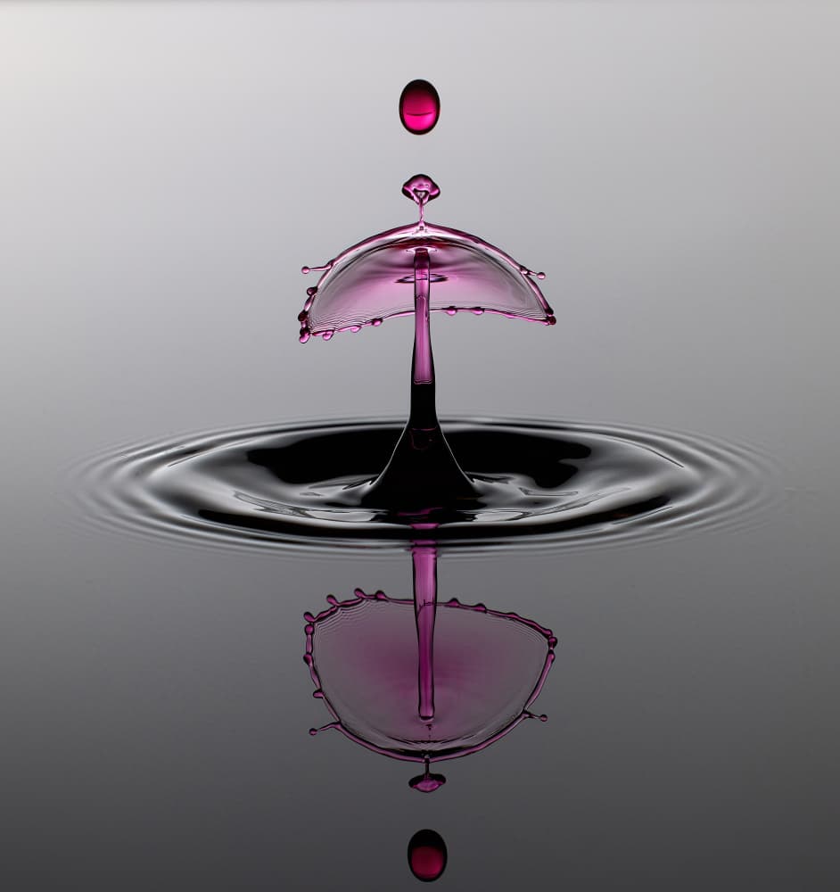 Magenta Water Drop Collision by Peter Schade — canvas wall art