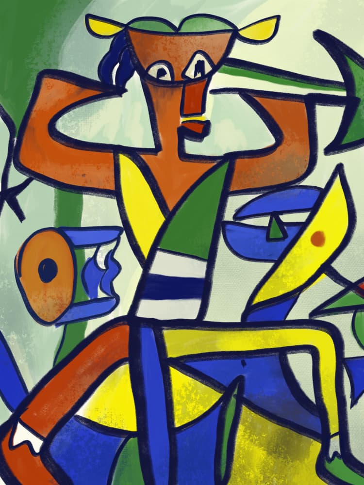 Vibrant Music Figure by Little Dean — canvas wall art