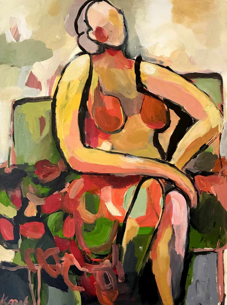 Colorful Nude Figure by Magdalena Krzak — canvas wall art