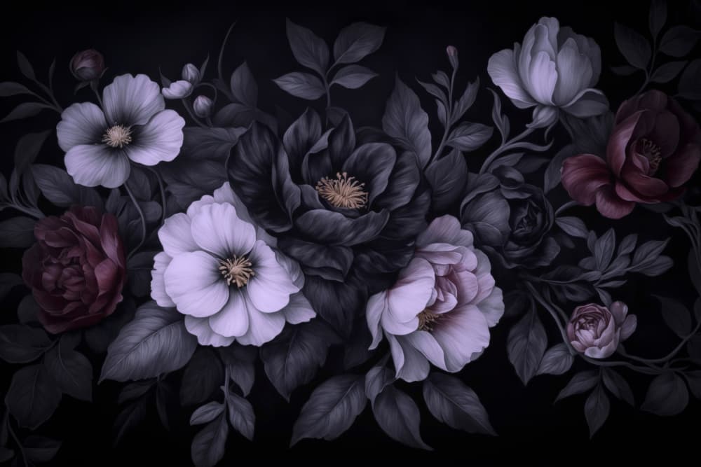 Dark Floral Elegance by Andrea Haase — canvas wall art