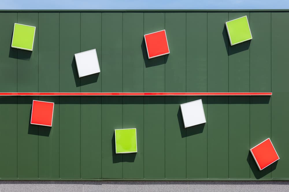 Vibrant Geometric Facade by Theo Luycx — canvas wall art