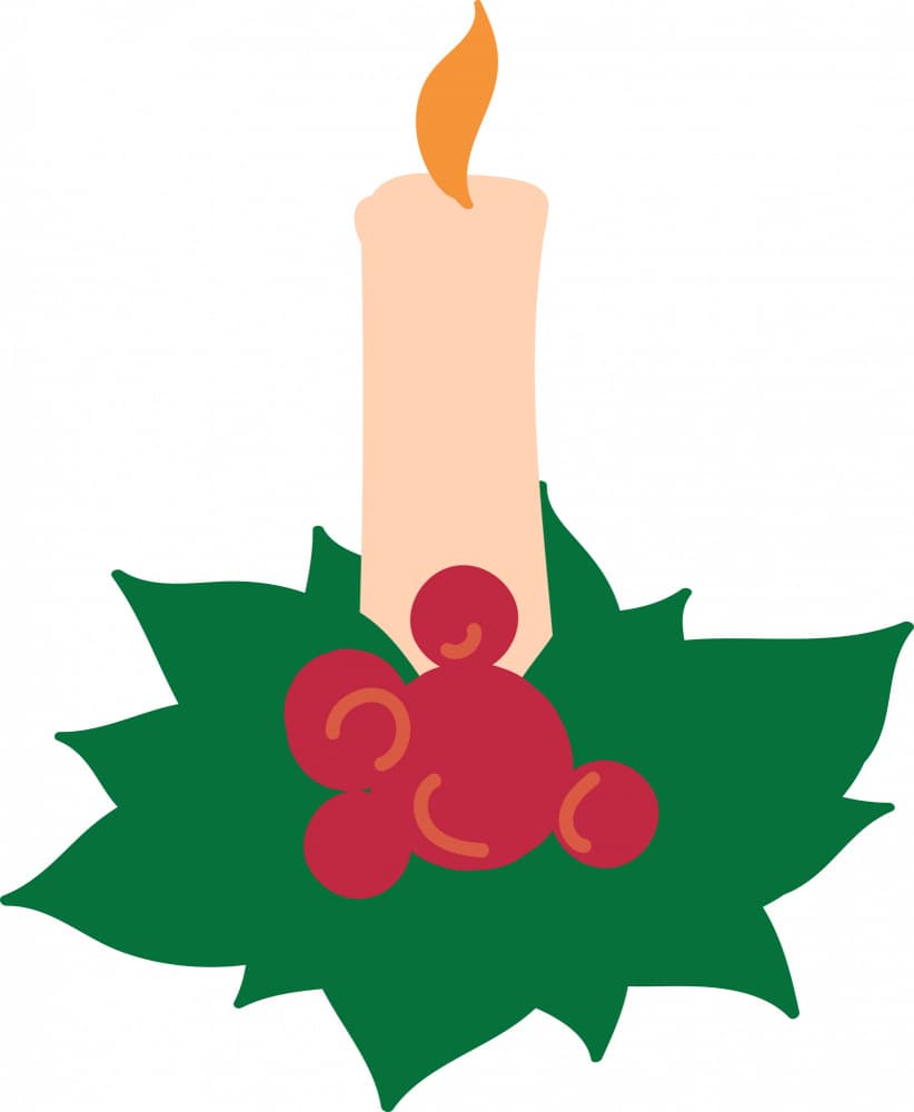 Christmas Candle with Holly by Marika Barsrsind β canvas wall art