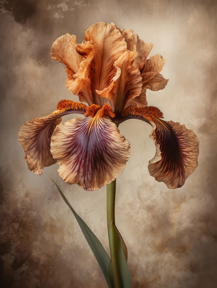 Elegant Iris Bloom by Bilge Paksoylu — canvas wall art