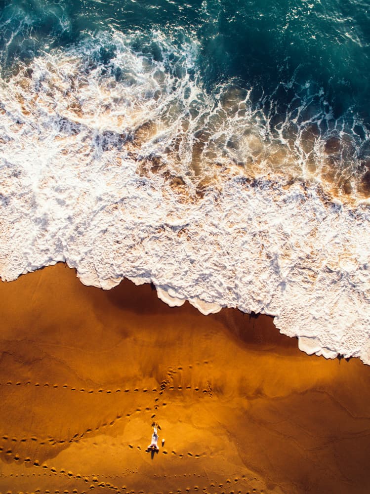 Waves and Golden Sand by Javier Pardina — canvas wall art