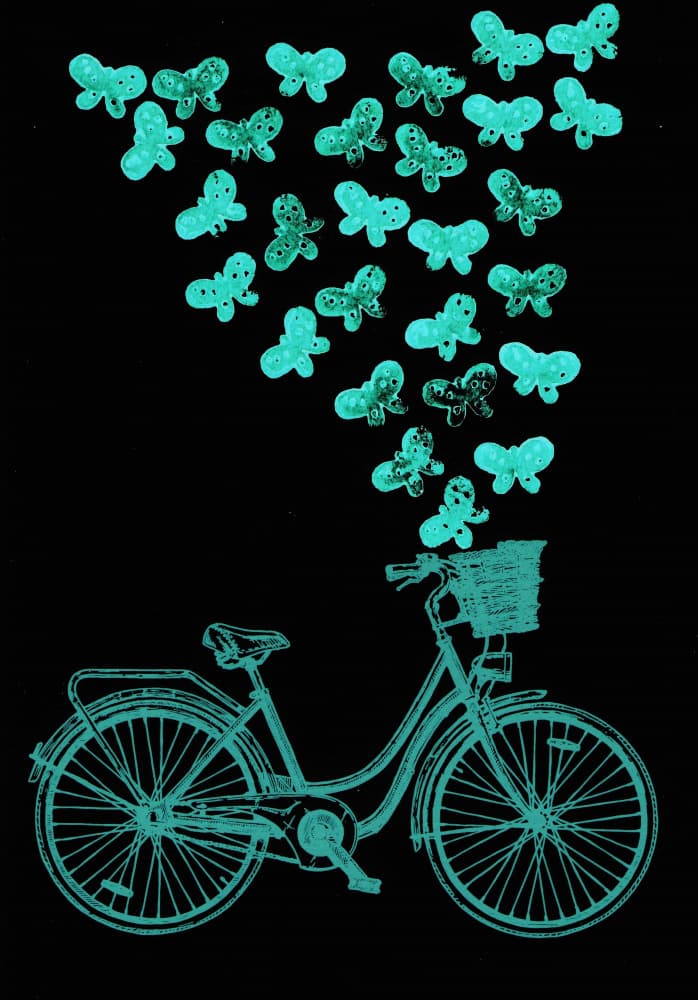Magical Bicycle Butterflies by Santhosh ch — canvas wall art