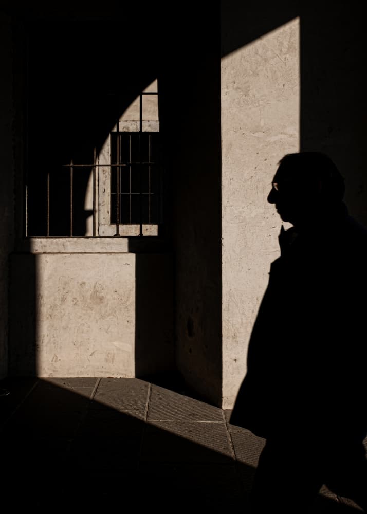Shadow Man Walking by Luca Domenichi — canvas wall art