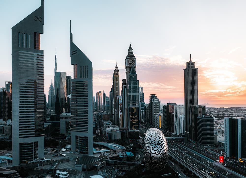 Dubai City Sunset by Carmine Chiriacò — canvas wall art
