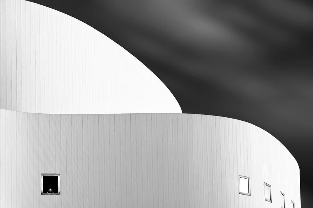 Abstract White Building Curves by Greetje van Son — canvas wall art